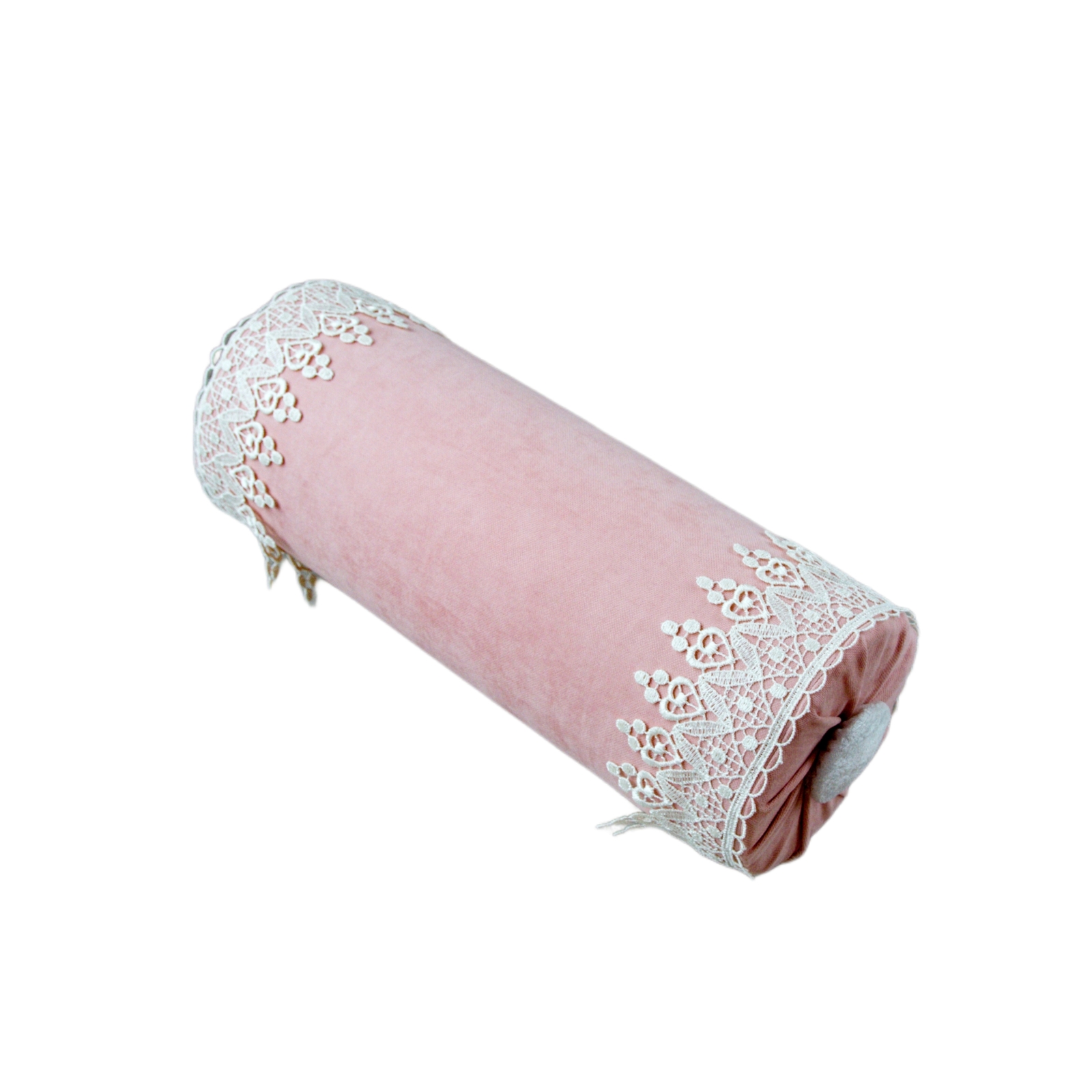 Bolster Pillow, Light Pink Velvet , High Quality Fabric, 6x16
