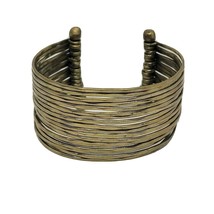 ZAD Hammered Brass Tone Metal Cuff Bracelet - £11.29 GBP