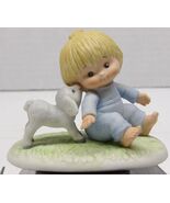 Vintage Rare Retired 1984 Enesco Precious Moments Boy With Lamb - $11.13