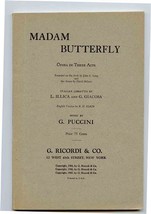 Madam Butterfly Opera Libretto G Puccini by G Ricordi  - £11.74 GBP