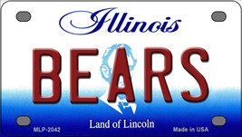 Bears Illinois Novelty Mini Metal License Plate Tag - £11.76 GBP