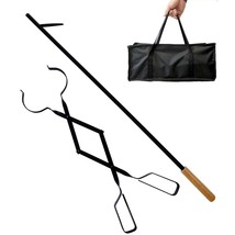 Heavy Duty Fire Tong And Blow Fire Poker Stick Set With Handbag, Firepla... - $50.99