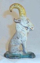 Vintage Beautiful Cast Iron Figural Painted Bottle Opener Goat Sitting on Behind - £90.46 GBP