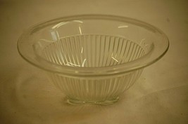 Vintage 1930s Federal Depression Clear Glass 7&quot; Nesting Mixing Bowl Ribbed Sides - $29.69