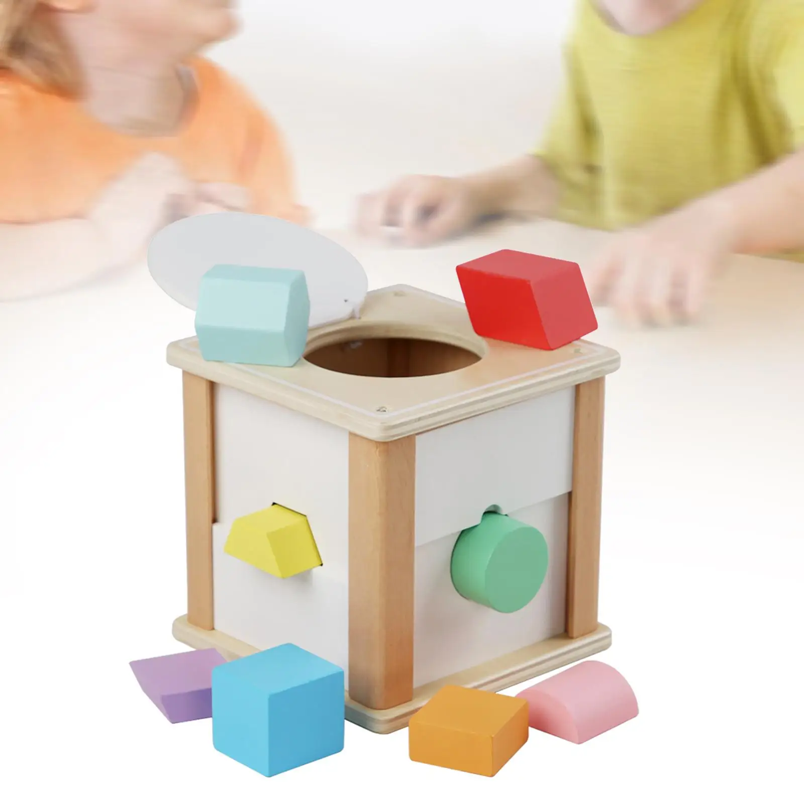Wooden 6 in 1 Play Montessori Box Toy Matching Montessori Shape Block for Game - £20.19 GBP