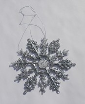 Plastic Snowflake Ornaments 10 pieces - 4&quot; Silver Glittered Snowflake Or... - $6.00