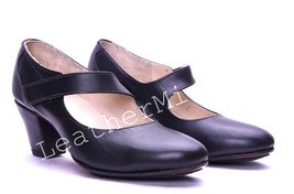 Handmade women leather formal shoes black leather mary jane sandals cust... - $124.31