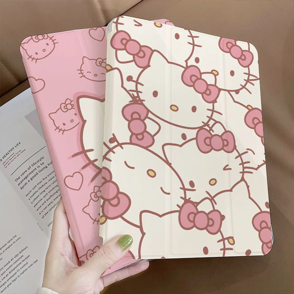 Kawaii Pu Ipad Case Hello Kitty Sanrios for Ipad Pro2020 2021 2022 12.9 Air3 4 5 - £19.51 GBP