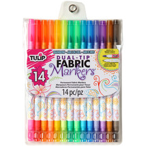 Tulip Dual Tip Fabric Marker Set 14pc Assorted Colors - £20.73 GBP