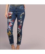 Sneak Peak Sexy Boyfriend Patches Jeans Mid Rise Size 7 - £21.31 GBP