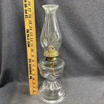 Vintage Scovill Mfg. Co. Queen Anne No. 2 Pedestal Oil Lamp EAPG Magnesium glass - $64.35