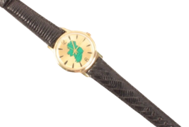 Swiss Made Watch with Map of Ireland Dial Lizard Strap Sweep Hand Works - $23.36