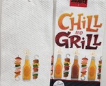 Set of 2 Same Jumbo Cotton Towels (16&quot;x26&quot;) CHILL &amp; GRILL &amp; BBQ ITEMS, KDD - £12.04 GBP