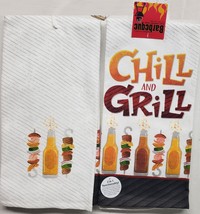 Set of 2 Same Jumbo Cotton Towels (16&quot;x26&quot;) CHILL &amp; GRILL &amp; BBQ ITEMS, KDD - £11.89 GBP