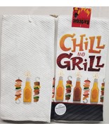 Set of 2 Same Jumbo Cotton Towels (16&quot;x26&quot;) CHILL &amp; GRILL &amp; BBQ ITEMS, KDD - £11.72 GBP