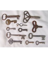 LOT 12 ANTIQUE BARREL CLOCK POCKET WATCH DOOR LOCK KEYS - $9.89