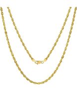 Galaxy Gold GG, 10K Solid Gold Diamond Cut Rope Chain Necklace, 3mm - 16... - $953.36+