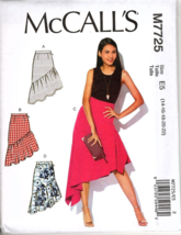 McCall's M7725 Misses 14 to 22 Asymmetrical  Skirts Sewing Pattern New - $13.91