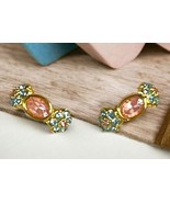 Swarovski Jewelers Earrings Vintage Clip On Fine Fashion  Crystals Pink ... - £44.32 GBP