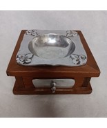 Cigar Ashtray With Storage Drawer Handmade Polished Aluminum Wood - £33.16 GBP