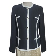 Black and White Fitted Blazer Jacket Size 4 - £27.37 GBP