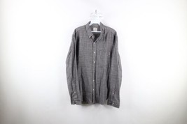 J Crew Mens Size Large Slim Fit Chambray Collared Button Down Shirt Gray Cotton - £35.57 GBP