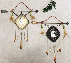 Pack Of 2 Indian Bald Eagle Spirit Arrow Beads Dreamcatcher Feathers Wall Decors - £34.36 GBP