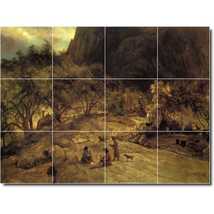 Albert Bierstadt Native American Painting Ceramic Tile Mural P00461 - £95.62 GBP+