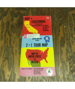Vintage Mitock and sons official 2 in 1 tour map road maps of Cal. U.S..... - €17,15 EUR