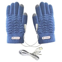 1 Pair Heated Knitting Full Finger Mittens Windproof USB Electric Heating Gloves - £85.91 GBP