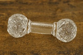 Vintage Glass Dining Table Knife Rest 4-3/8&quot; Long Hobstar Fan ZIPPER Pattern - £19.29 GBP