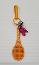MM) Vintage 1980s Plastic Bell Charm For Necklace Orange Tennis Racquet ... - €6,79 EUR
