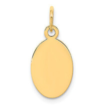 14k Plain .009 Gauge Engravable Oval Disc Charm XM184/09 - $100.52