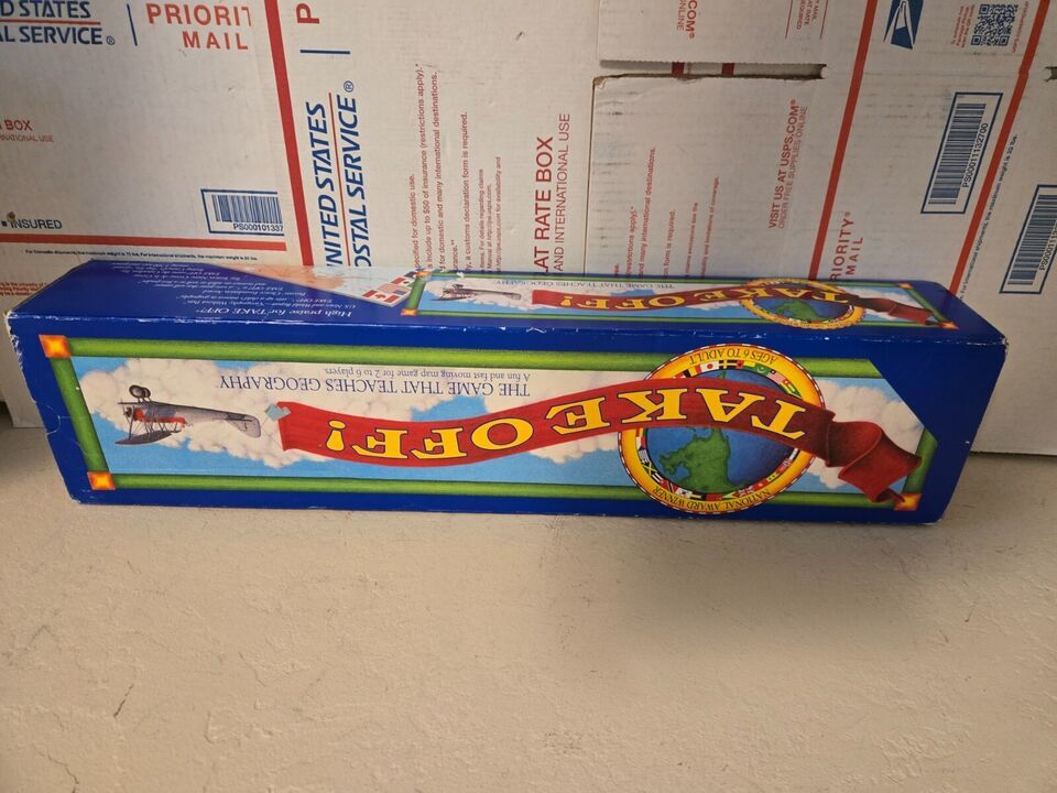 Vintage 1997 Take Off Board Game Teaches Geography World Map Resource ...