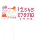 Peppa Pig Happy Birthday Customizable Age Cake Pick Party Supplies 15 Pi... - $3.95