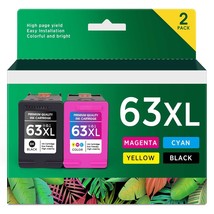 CS 63XL Combo Pack Ink Replacement for hp Ink 63 for hp 63 Ink Works wit... - £44.10 GBP