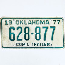 1977 United States Oklahoma Commercial Trailer License Plate 628-877 - £14.49 GBP