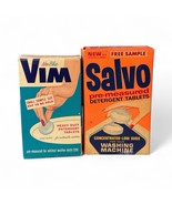 VIM &amp; SALVO  Laundry Detergent Tablets Box 1960&#39;s Vintage 2 Sample Boxes - $41.20 CAD