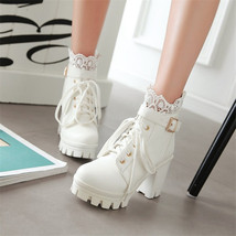 Fashion Modern Short Boots For Women Spring Autumn Round Toe High Boots Comforta - £81.98 GBP