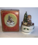 Vintage Musicbox Figurine Little Girl Christmas Morning Porcelain 4x6.5&quot;... - £13.22 GBP