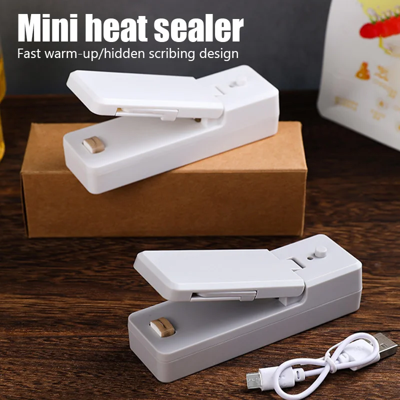 House Home Usb Charging Mini Heat Sealer House Home Portable Food Snack Thermopl - £19.54 GBP