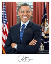 President Barack Obama Official Portrait Facsimile Autographed 8X10 Photograph - £6.72 GBP