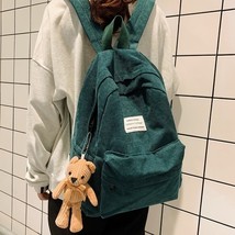 Retro women backpack Fashion high school college students book bag Simple cordur - £20.17 GBP