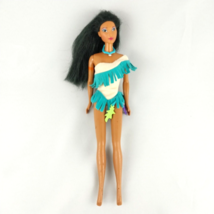 Vtg 1995 Color Splash Pocahontas Barbie Doll Dress Black Long Hair Matte... - $8.95