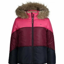 MSRP $110 Tommy Hilfiger Little Girls Colorblock Hooded Puffer Jacket Si... - $16.34