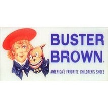 BLUE BUSTER BROWN BILLBOARD GLOSSY STICKER 3&quot;x1.5&quot; - $3.99