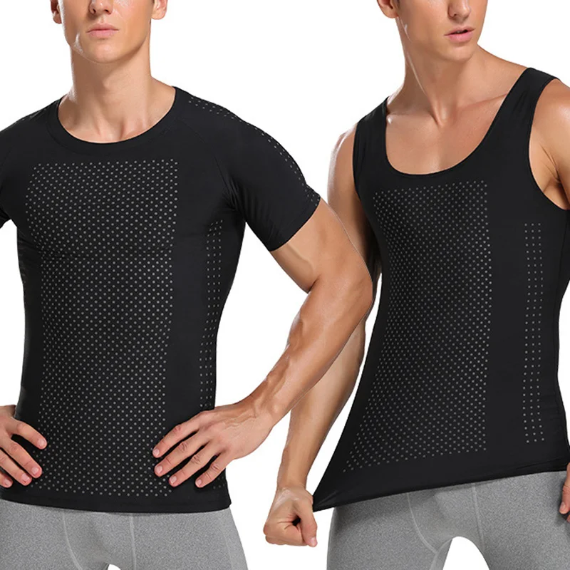 Sporting Compression T Shirt Men V Ak Body Shapers Waist Trainer Posture Correct - £26.52 GBP