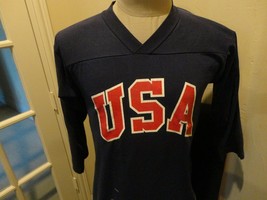 Vtg 70&#39;s 80&#39;s Blue Medallion USA Olympics Baseball 50-50 Jersey Fit Adult S Rare - £34.12 GBP