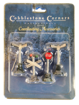 NIP Vintage Cobblestone Corners Coordinating Accessories Street Signs St... - $6.20