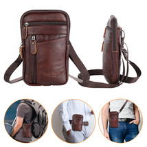 Men Leather Fashion Phone Pouch Belt Bag Shoulder Crossbody Waist Pack H... - £17.39 GBP